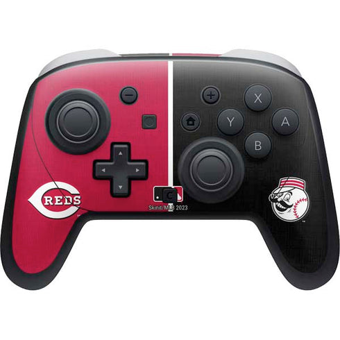 MLB Cincinnati Reds Split Nintendo Switch 2 (2025) Pro Controller Skin