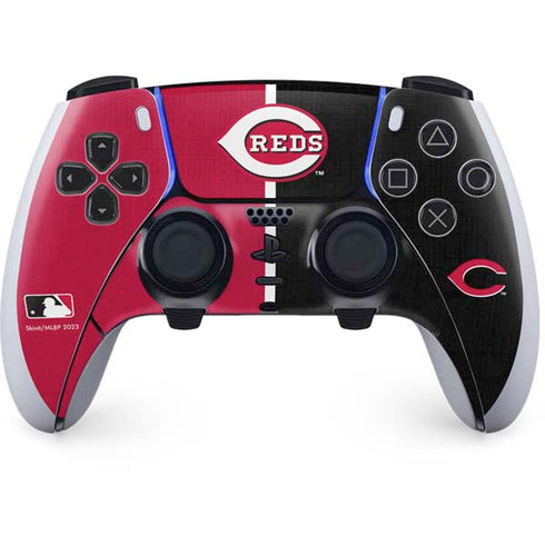 MLB Cincinnati Reds Split PS5 DualSense Edge Pro Controller Skin