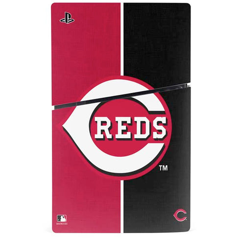 MLB Cincinnati Reds Split PS5 Slim Digital Edition Console Skin