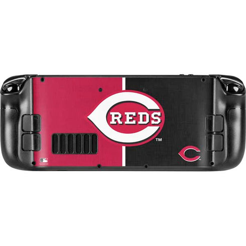 MLB Cincinnati Reds Split Steam Deck Handheld Gaming Computer OLED Skin