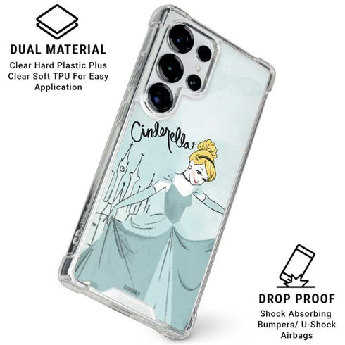Disney Princess Cinderella Curtsy Art Galaxy S25 Ultra Clear Case