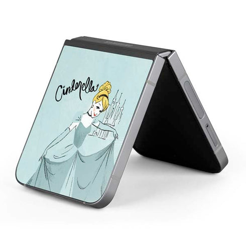 Disney Princess Cinderella Curtsy Art Galaxy Z Flip6 Skin