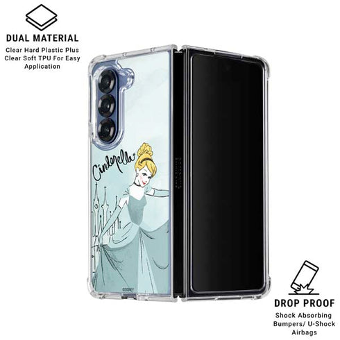 Disney Princess Cinderella Curtsy Art Galaxy Z Fold6 Clear Case