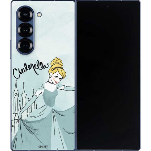 Disney Princess Cinderella Curtsy Art Galaxy Z Fold6 Skin