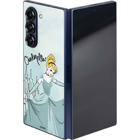 Disney Princess Cinderella Curtsy Art Galaxy Z Fold6 Skin