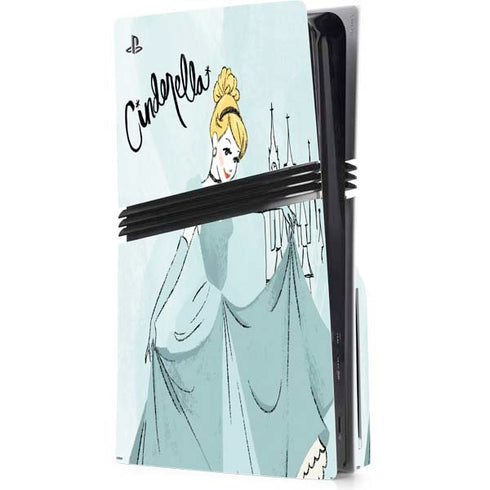 Disney Princess Cinderella Curtsy Art PS5 Pro Disk Console Skin