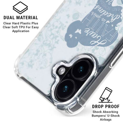 Disney Cinderella Faith In Your Dreams Silhouette iPhone 16 Plus Clear Case