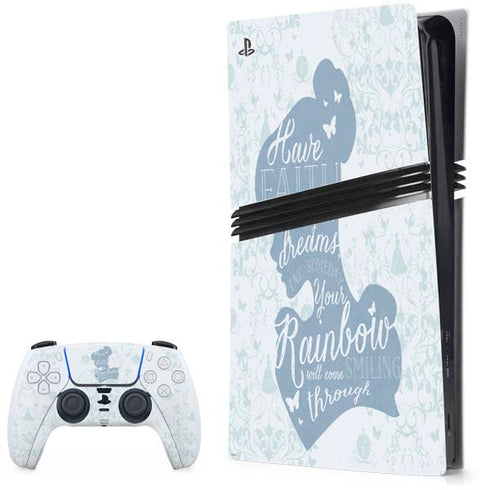 Disney Cinderella Faith In Your Dreams Silhouette PS5 Pro Bundle Skin
