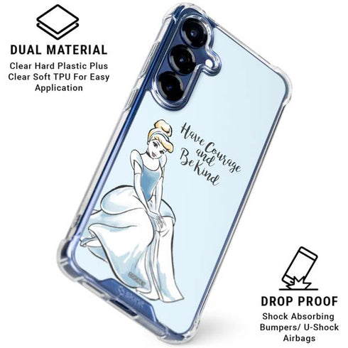 Disney Princess Cinderella Have Courage and Be Kind Art Galaxy S25 Plus Clear Case
