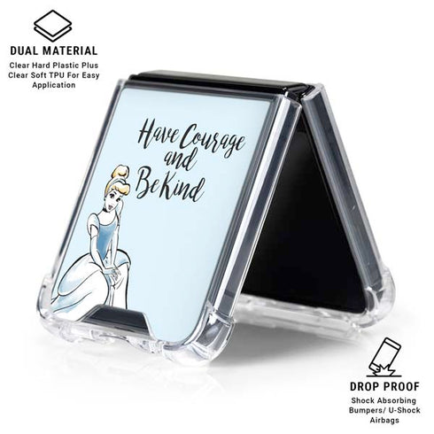 Disney Princess Cinderella Have Courage and Be Kind Art Galaxy Z Flip6 Clear Case