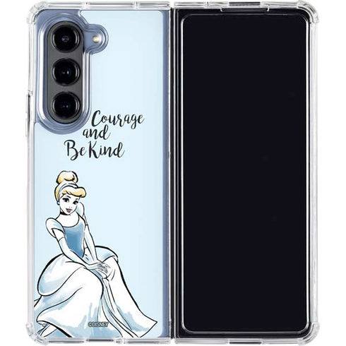 Disney Princess Cinderella Have Courage and Be Kind Art Galaxy Z Fold5 5G Clear Case