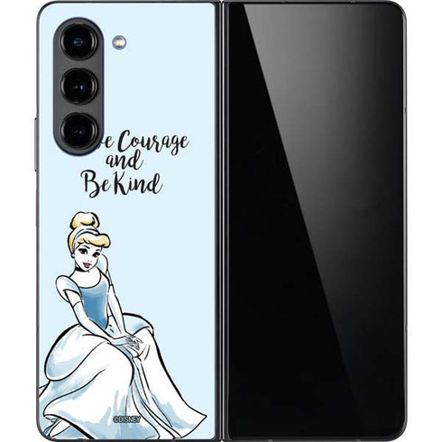 Disney Princess Cinderella Have Courage and Be Kind Art Galaxy Z Fold5 5G Skin