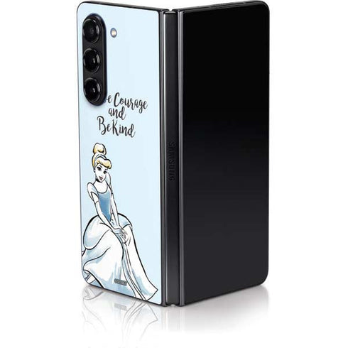 Disney Princess Cinderella Have Courage and Be Kind Art Galaxy Z Fold5 5G Skin