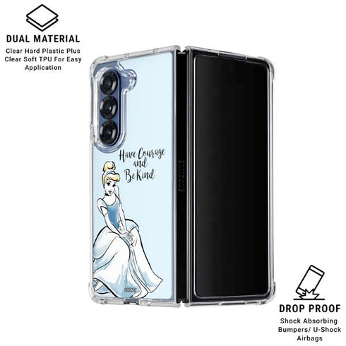 Disney Princess Cinderella Have Courage and Be Kind Art Galaxy Z Fold6 Clear Case