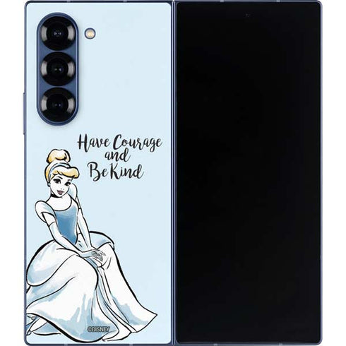 Disney Princess Cinderella Have Courage and Be Kind Art Galaxy Z Fold6 Skin