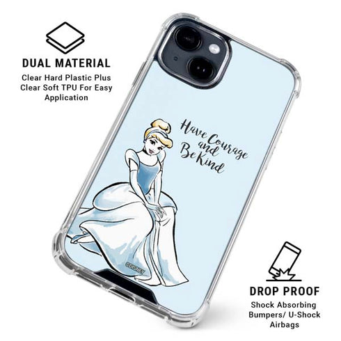 Disney Princess Cinderella Have Courage and Be Kind Art iPhone 15 Clear Case