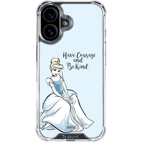 Disney Princess Cinderella Have Courage and Be Kind Art iPhone 16 Plus Clear Case