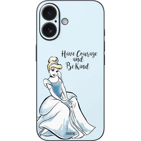 Disney Princess Cinderella Have Courage and Be Kind Art iPhone 16 Skin