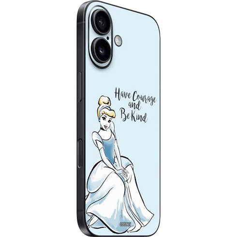 Disney Princess Cinderella Have Courage and Be Kind Art iPhone 16 Skin