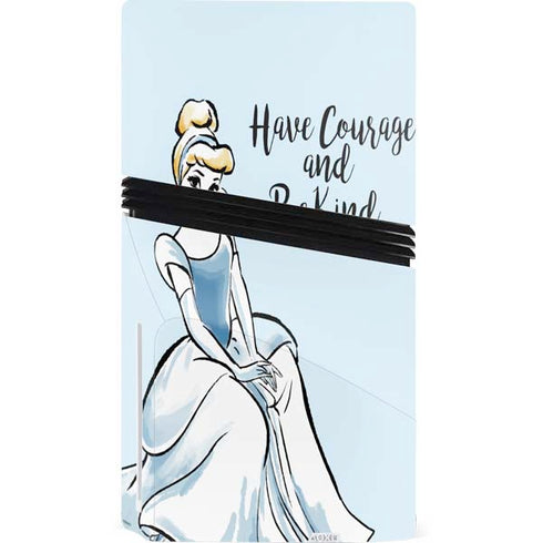 Disney Princess Cinderella Have Courage and Be Kind Art PS5 Pro Disk Console Skin