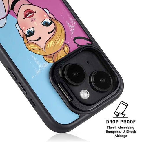 Disney Princess Cinderella Art iPhone 15 Kickstand Case