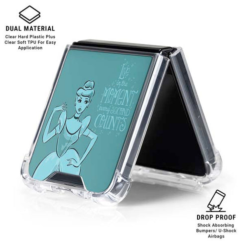Disney Princess Cinderella Live in the Moment Art Galaxy Z Flip6 Clear Case