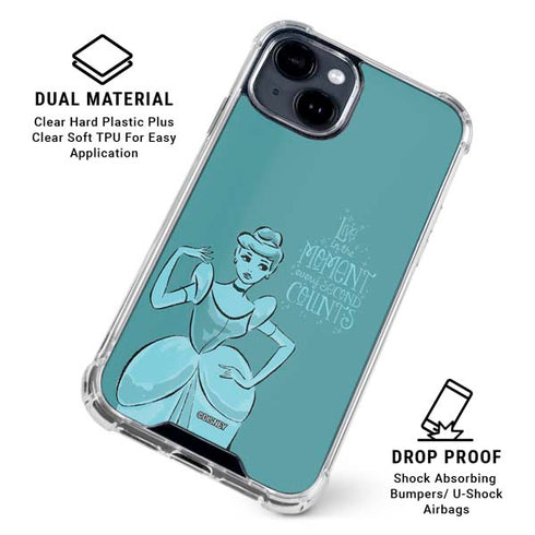 Disney Princess Cinderella Live in the Moment Art iPhone 15 Clear Case