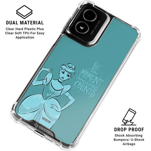Disney Princess Cinderella Live in the Moment Art Moto G Power 5G (2024) Clear Case