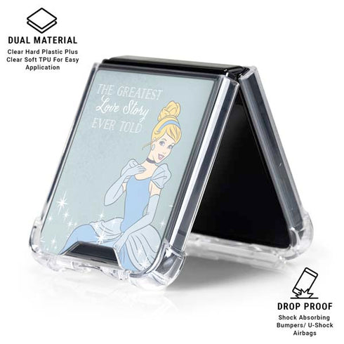 Disney Cinderella Greatest Love Story Ever Told Galaxy Z Flip7 Clear Case