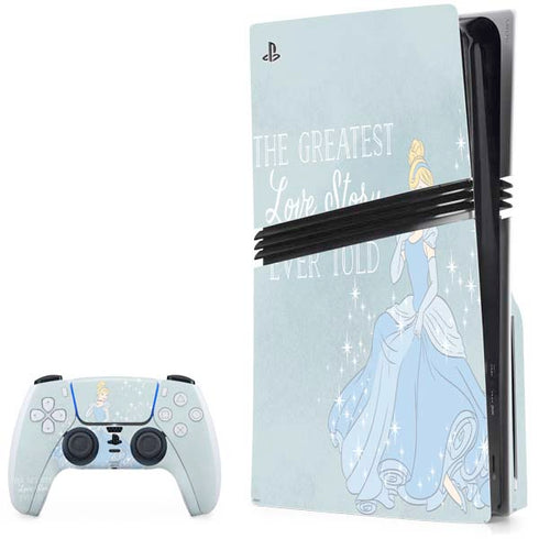 Disney Cinderella Greatest Love Story Ever Told PS5 Pro Disk Bundle Skin