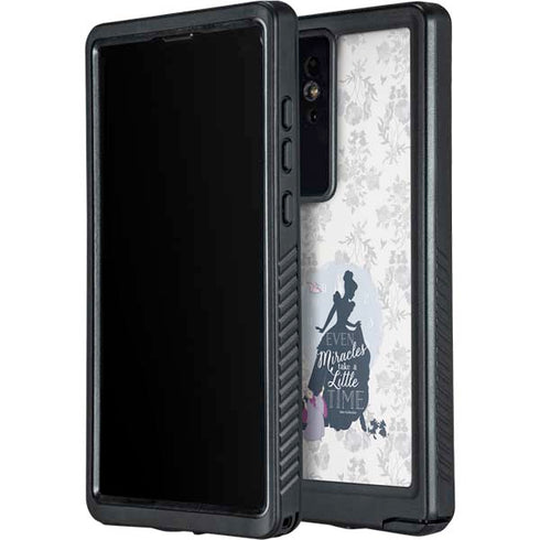 Disney Cinderella Miracles Take Time Silhouette Galaxy S24 Ultra Waterproof Case