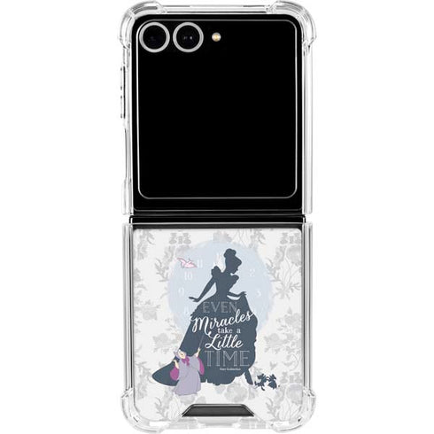 Disney Cinderella Miracles Take Time Silhouette Galaxy Z Flip7 Clear Case