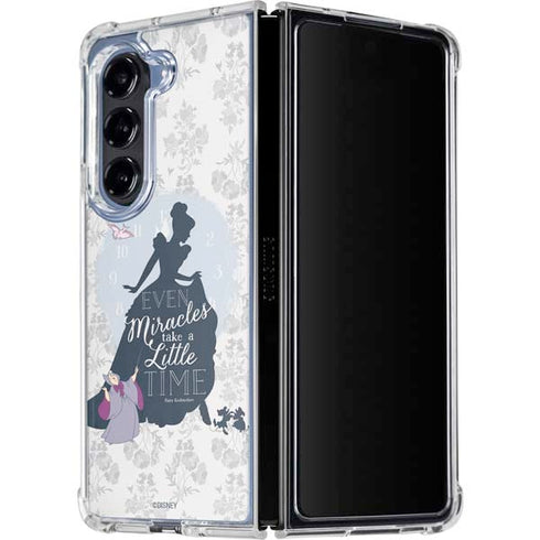 Disney Cinderella Miracles Take Time Silhouette Galaxy Z Fold5 5G Clear Case