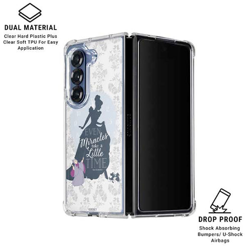 Disney Cinderella Miracles Take Time Silhouette Galaxy Z Fold6 Clear Case