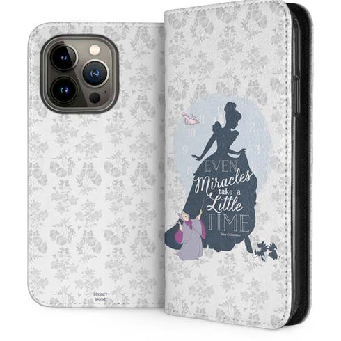Disney Cinderella Miracles Take Time Silhouette iPhone 14 Pro Folio Case