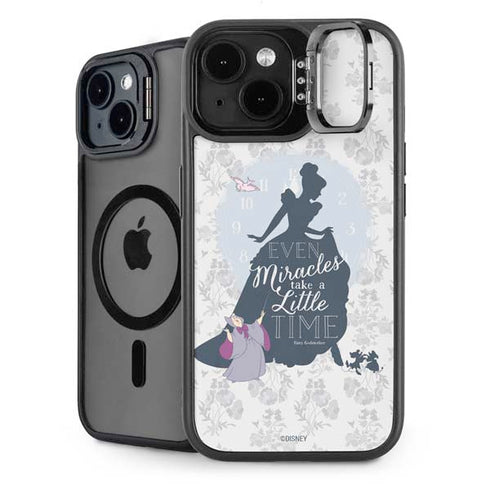 Disney Cinderella Miracles Take Time Silhouette iPhone 15 Plus Kickstand Case