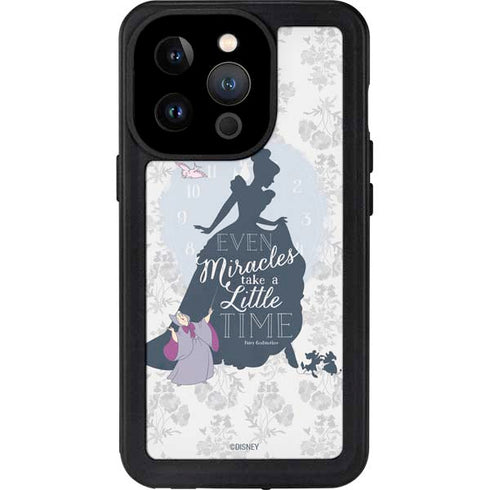 Disney Cinderella Miracles Take Time Silhouette iPhone 15 Pro Waterproof Case