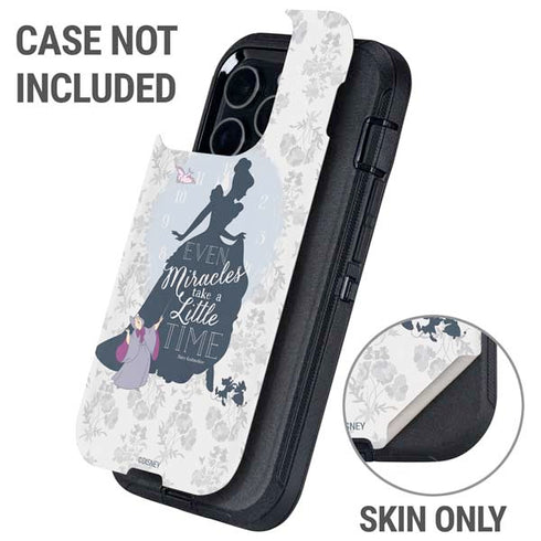Disney Cinderella Miracles Take Time Silhouette Otterbox Defender iPhone Skin