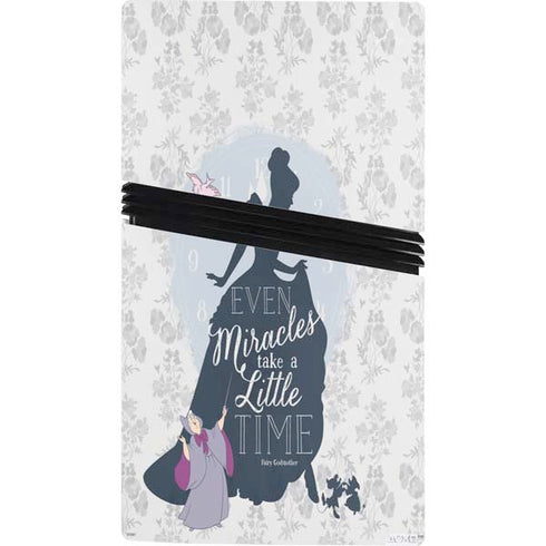 Disney Cinderella Miracles Take Time Silhouette PS5 Pro Console Skin