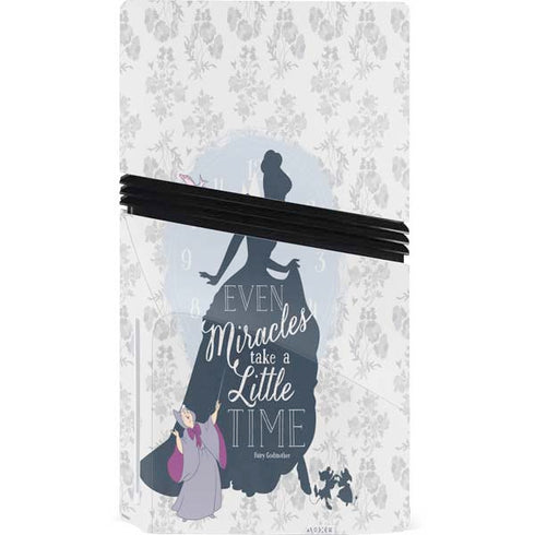 Disney Cinderella Miracles Take Time Silhouette PS5 Pro Disk Console Skin