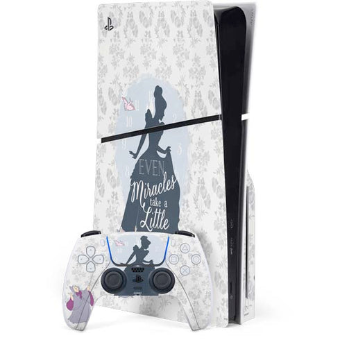 Disney Cinderella Miracles Take Time Silhouette PlayStation PS5 Skins
