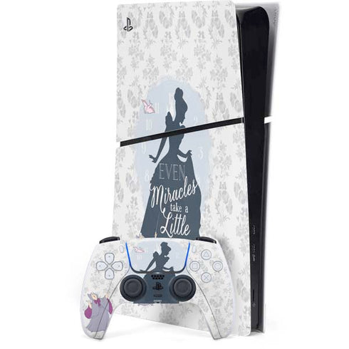 Disney Cinderella Miracles Take Time Silhouette PlayStation PS5 Skins
