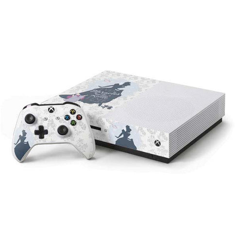 Disney Cinderella Miracles Take Time Silhouette Xbox One S Console and Controller Bundle Skin