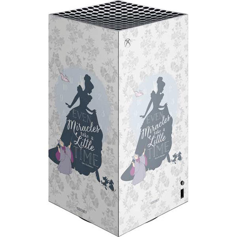 Disney Cinderella Miracles Take Time Silhouette XBox Series X Digital Edition Console Skin