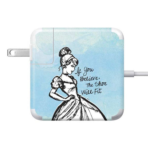 Disney Cinderella Sketch Art Shoe Will Fit 85W Power Adapter (15 and 17 inch MacBook Pro Charger) Skin