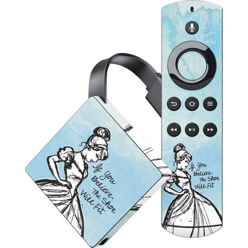 Disney Cinderella Sketch Art Shoe Will Fit Amazon Fire TV Skin