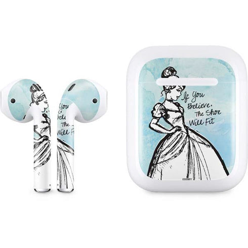 Disney Cinderella Sketch Art Shoe Will Fit Apple AirPods Skin
