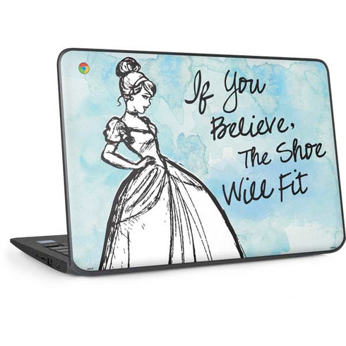 Disney Cinderella Sketch Art Shoe Will Fit HP Chromebook Skin