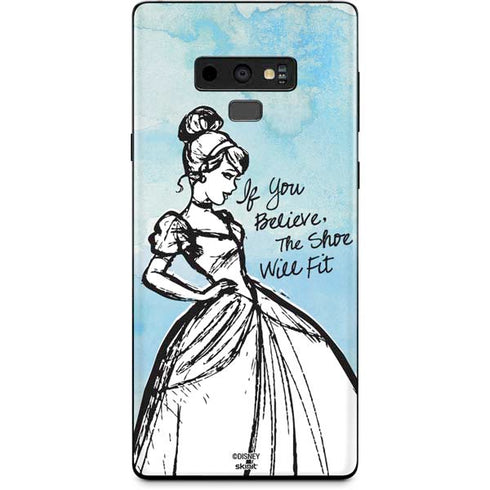 Disney Cinderella Sketch Art Shoe Will Fit Galaxy Note 9 Skin