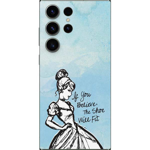 Disney Cinderella Sketch Art Shoe Will Fit Galaxy S25 Ultra Skin
